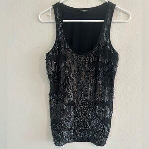 Express Black Sequin Tank Top